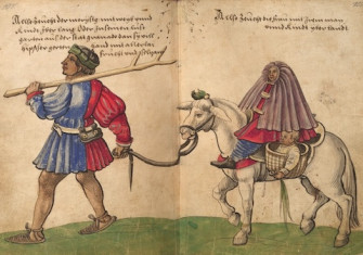 Moriscos in the Kingdom of Granada, from a costume book by Christoph Weiditz, c. 1530-40. Germanisches National Museum. Public Domain.