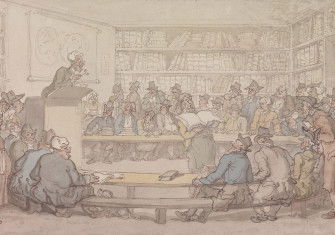 Thomas Rowlandson, A Book Auction, c.1810–1815. Yale Center for British Art, Paul Mellon Collection.