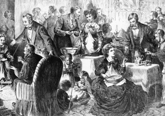 Christmas in the South: egg-nog party. William Sheppard, 1870. Library of Congress.