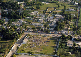 Aerial view of earthquake damage in Léogâne, January 2010.