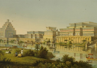 'The Palaces at Nimrud Restored', 1853, imagined by the city's first excavator, Austen Henry Layard and architectural historian James Fergusson