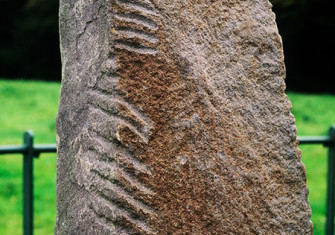 Ogham Stone, Dunloe, County Kerry, Ireland.