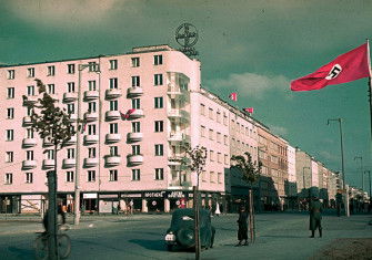 Bitter memories: a German guard on the streets of Gdynia, occupied Poland, September 1939.