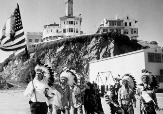 A group of Sioux Indians protests at Alcatraz, 1968 © Getty Images