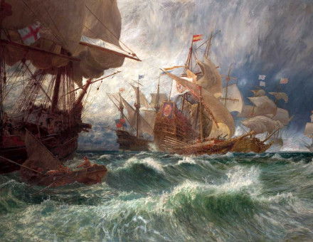 The Summons to Surrender: an Incident in the Spanish Armada, by George Vicat Cole, 19th century.