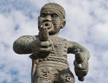 Monument  to Coffij, leader of the Berbice slave rebellion, Square of the Revolution, Georgetown, Guyana.