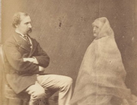 Plates from an album of spirit photographs, attributed to Frederick Hudson, 1872. Metropolitan Museum of Art. Public Domain.